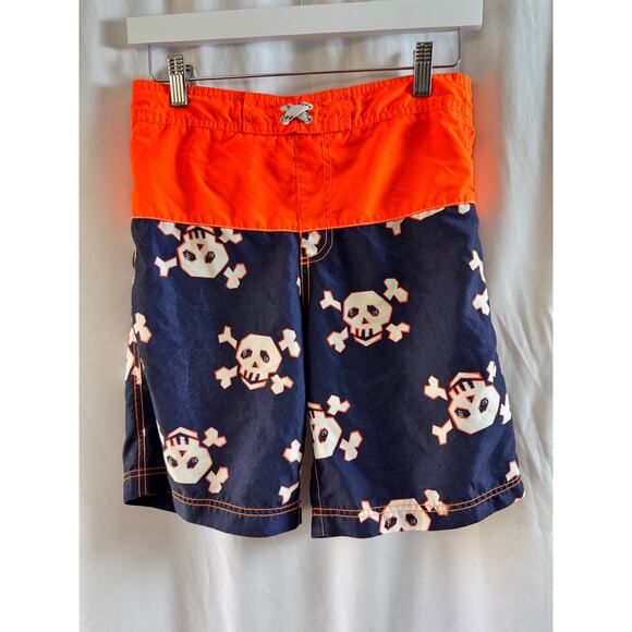 Boys' Place 1989 Skull Print Swim Trunks - Size Large (10-12) - Picture 1 of 8